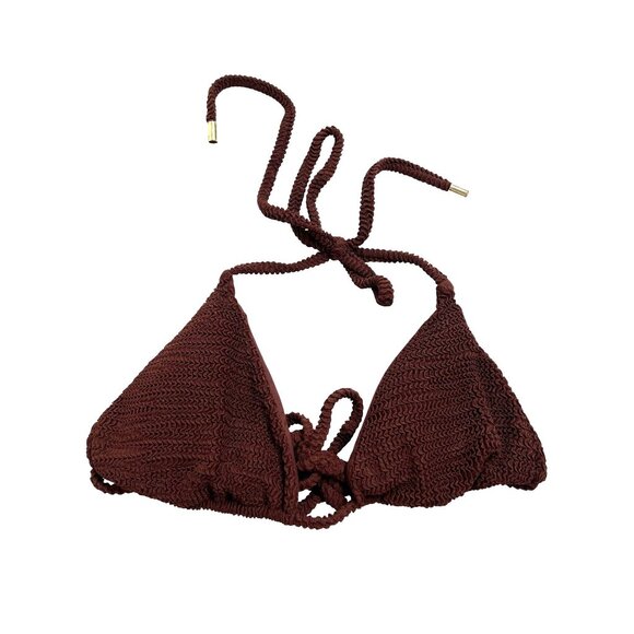 MONDAY Swimwear Palma Bikini Top in Brown Crinkle - Picture 1 of 5